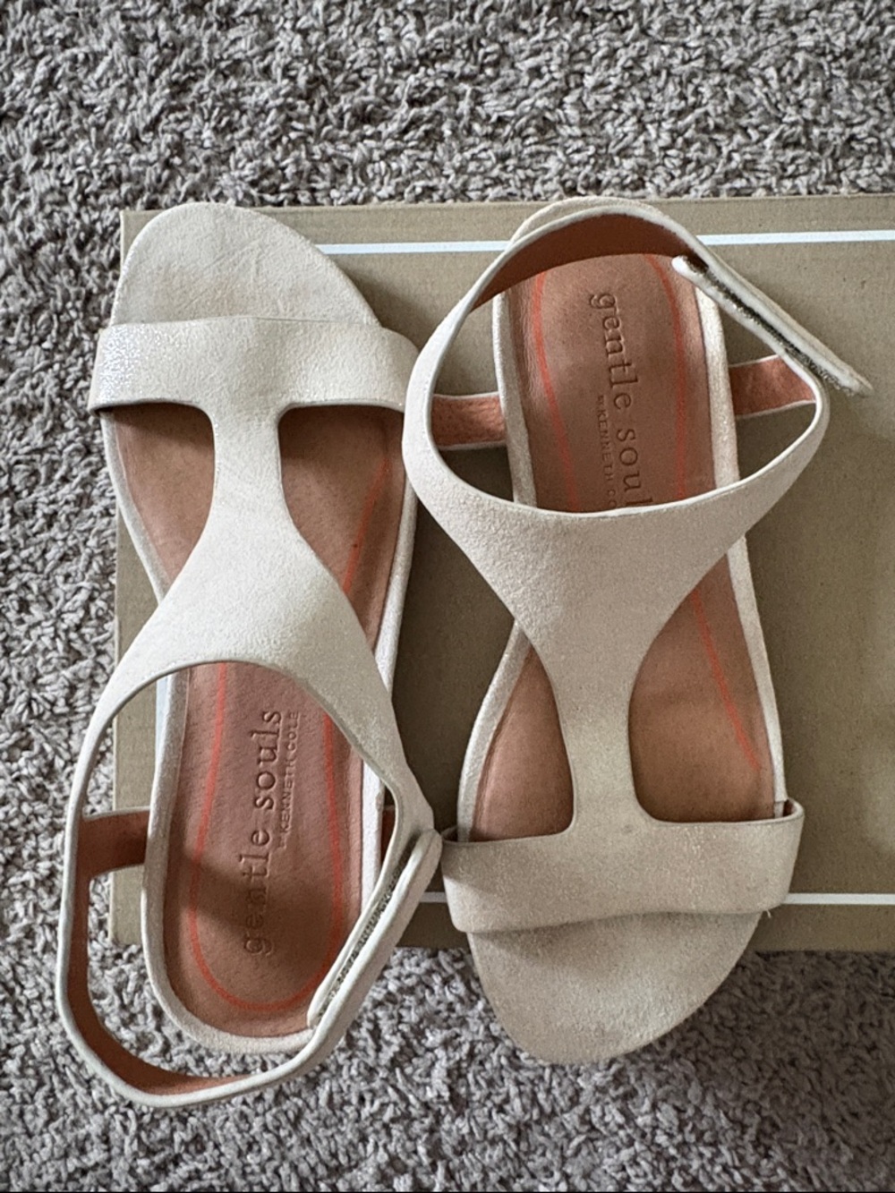 gentle souls Cream Suede Women's Sandals